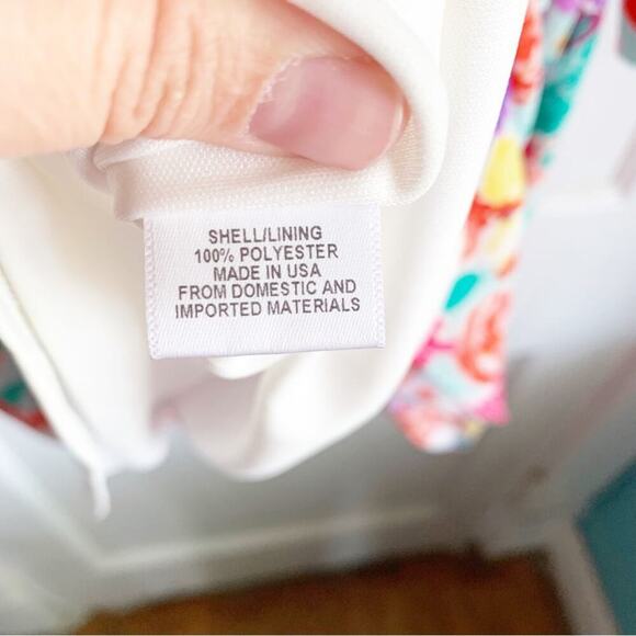 Charles Henry Bright Colorful Floral Button Top Elastic Waist Dress Size Small S - Picture 9 of 12